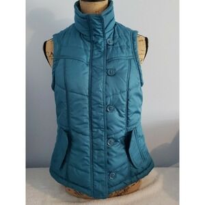 Sonoma Womans Puffer Vest Size Small Turquoise